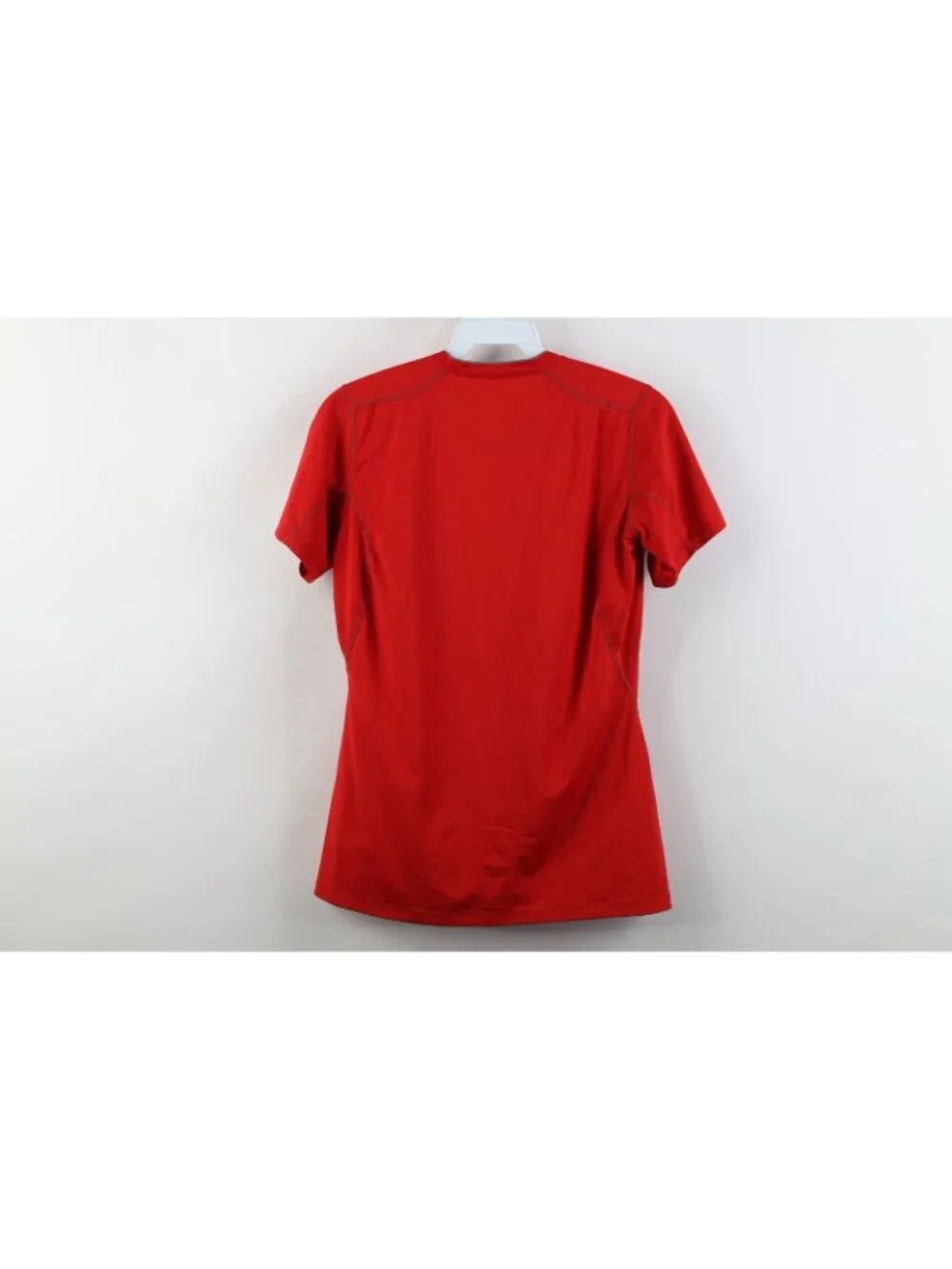 Nike Pro Combat Womens Small Compression Fitted Training Gym V-Neck T-Shirt Red